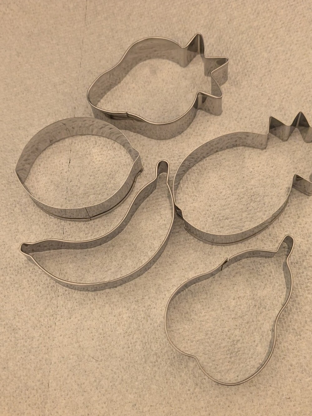 Assorted Fruit-Shaped Metal Cookie Cutters - Silver